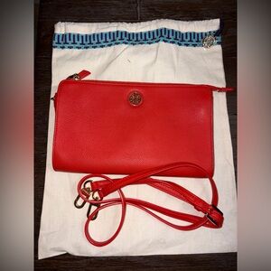 Tory Burch Red Leather Crossbody and Dustbag EUC